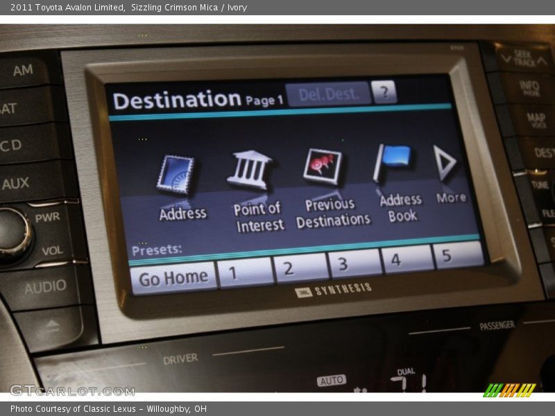 Sizzling Crimson Mica / Ivory 2011 Toyota Avalon Limited