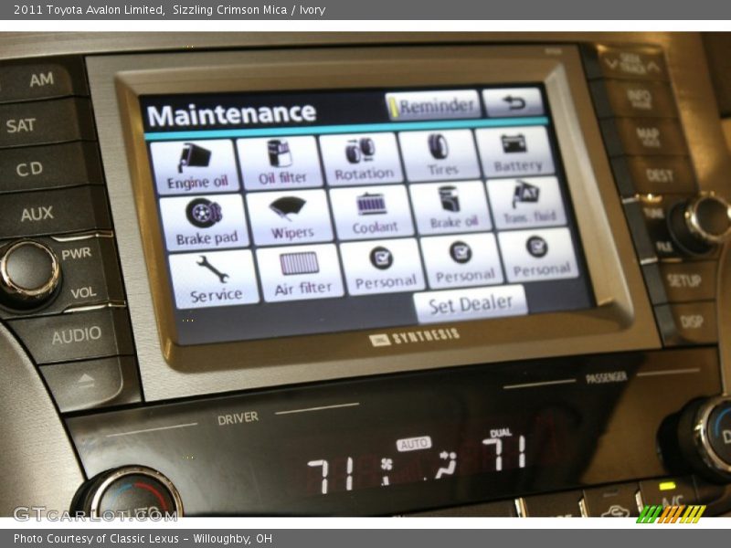 Sizzling Crimson Mica / Ivory 2011 Toyota Avalon Limited