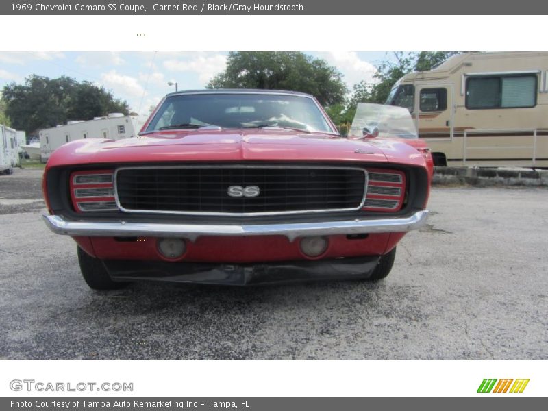 Garnet Red / Black/Gray Houndstooth 1969 Chevrolet Camaro SS Coupe