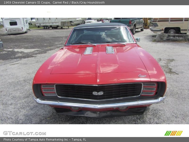 Garnet Red / Black/Gray Houndstooth 1969 Chevrolet Camaro SS Coupe