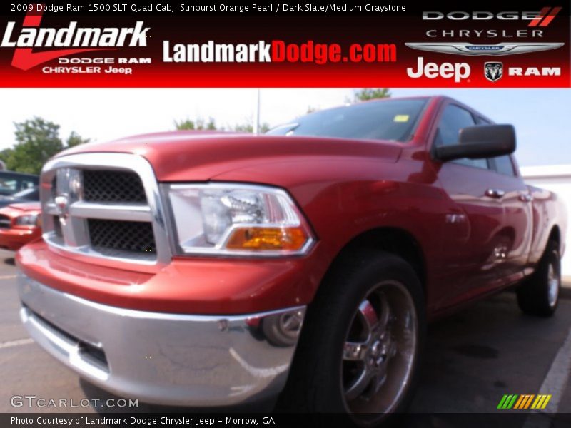 Sunburst Orange Pearl / Dark Slate/Medium Graystone 2009 Dodge Ram 1500 SLT Quad Cab