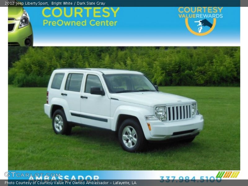 Bright White / Dark Slate Gray 2012 Jeep Liberty Sport