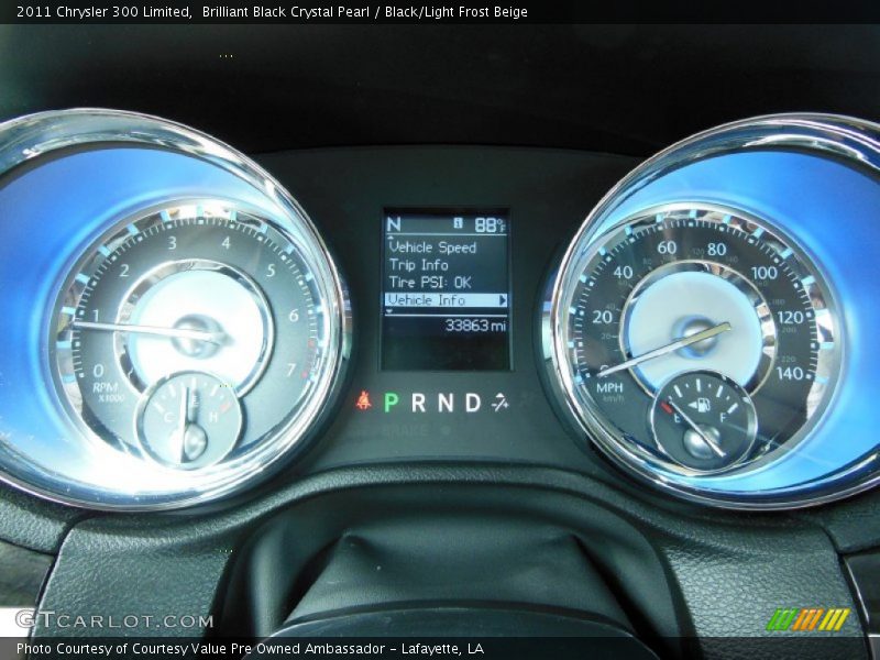 Brilliant Black Crystal Pearl / Black/Light Frost Beige 2011 Chrysler 300 Limited