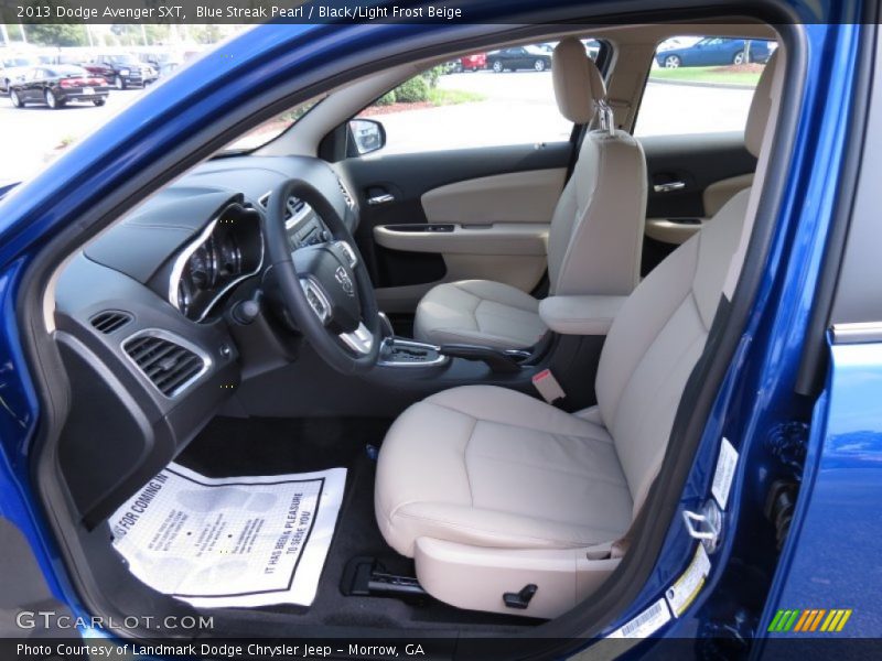 Blue Streak Pearl / Black/Light Frost Beige 2013 Dodge Avenger SXT