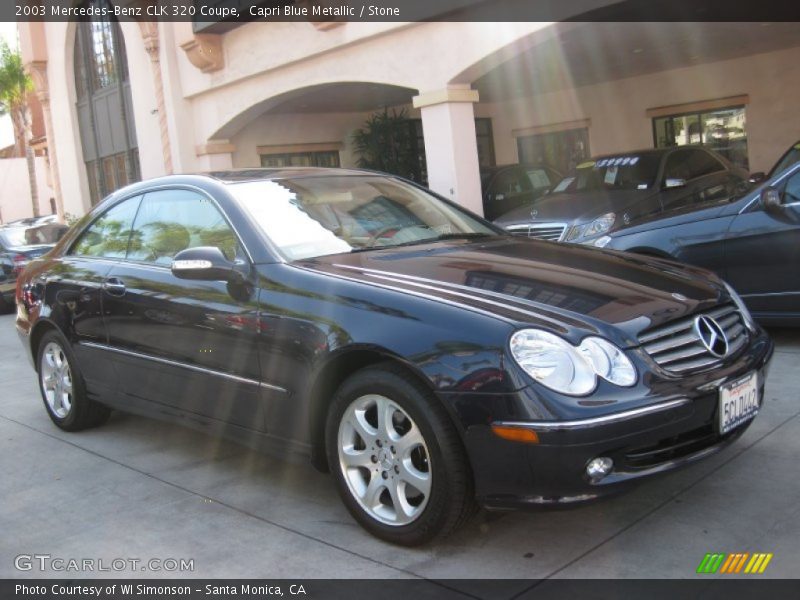 Capri Blue Metallic / Stone 2003 Mercedes-Benz CLK 320 Coupe