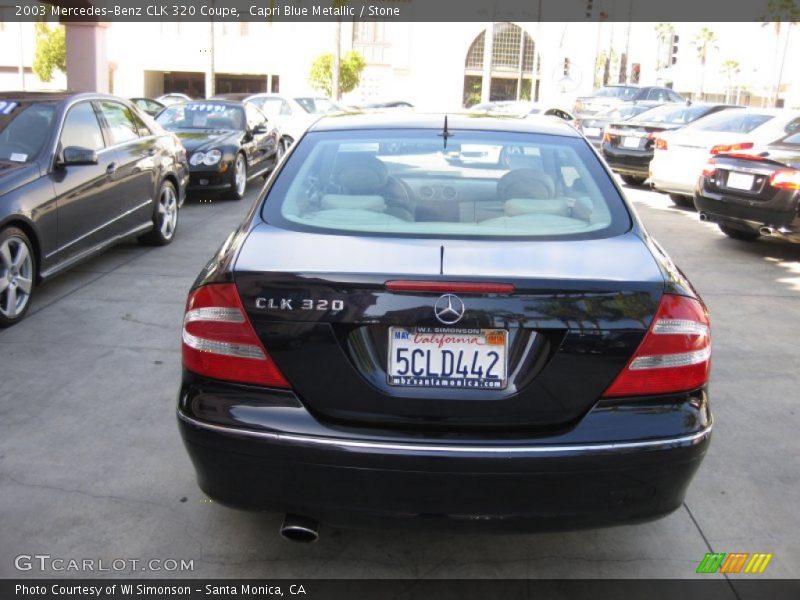 Capri Blue Metallic / Stone 2003 Mercedes-Benz CLK 320 Coupe