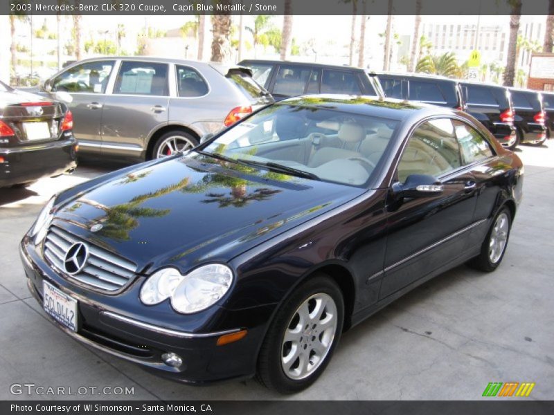 Capri Blue Metallic / Stone 2003 Mercedes-Benz CLK 320 Coupe