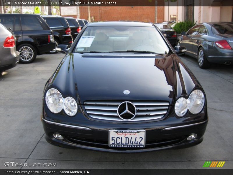 Capri Blue Metallic / Stone 2003 Mercedes-Benz CLK 320 Coupe