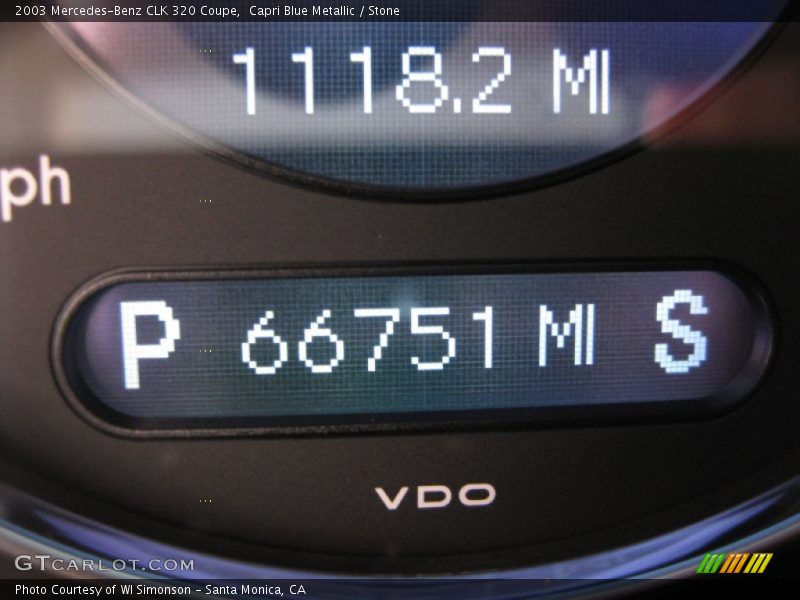 Capri Blue Metallic / Stone 2003 Mercedes-Benz CLK 320 Coupe