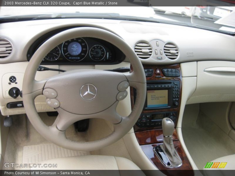 Capri Blue Metallic / Stone 2003 Mercedes-Benz CLK 320 Coupe