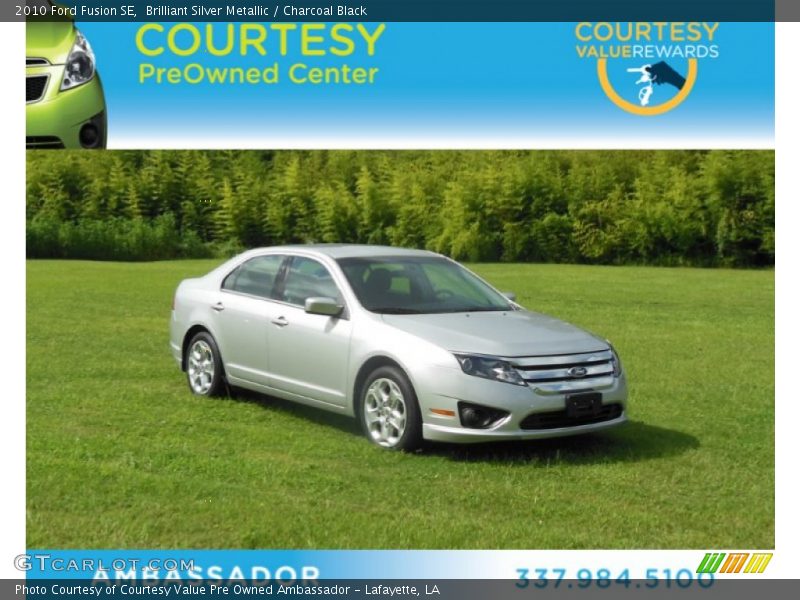 Brilliant Silver Metallic / Charcoal Black 2010 Ford Fusion SE
