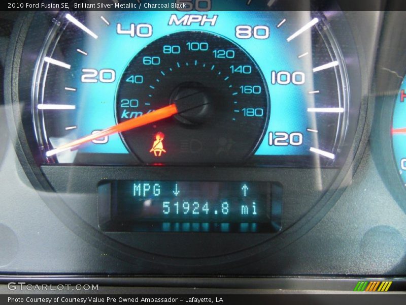 Brilliant Silver Metallic / Charcoal Black 2010 Ford Fusion SE