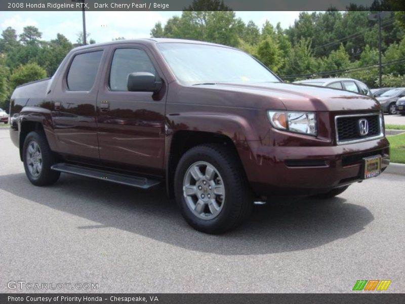 Dark Cherry Pearl / Beige 2008 Honda Ridgeline RTX