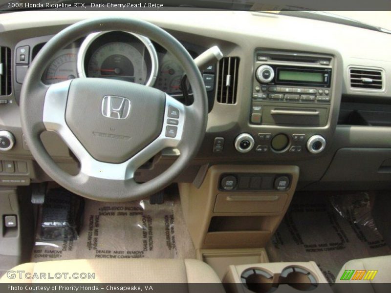 Dark Cherry Pearl / Beige 2008 Honda Ridgeline RTX