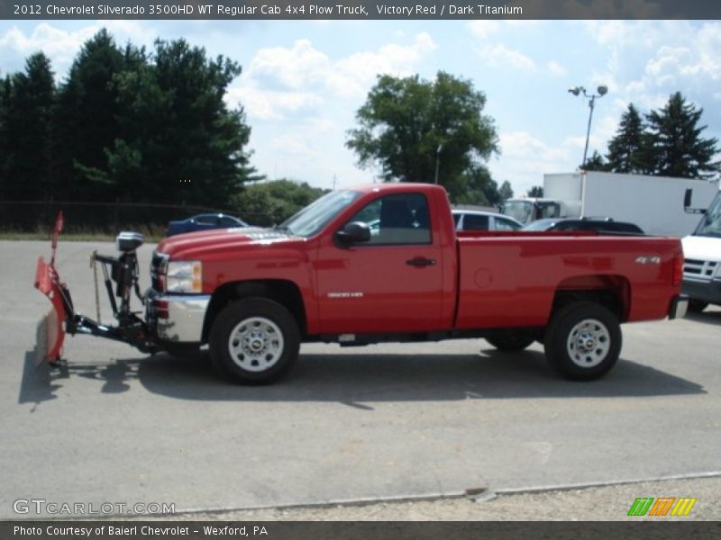 Victory Red / Dark Titanium 2012 Chevrolet Silverado 3500HD WT Regular Cab 4x4 Plow Truck