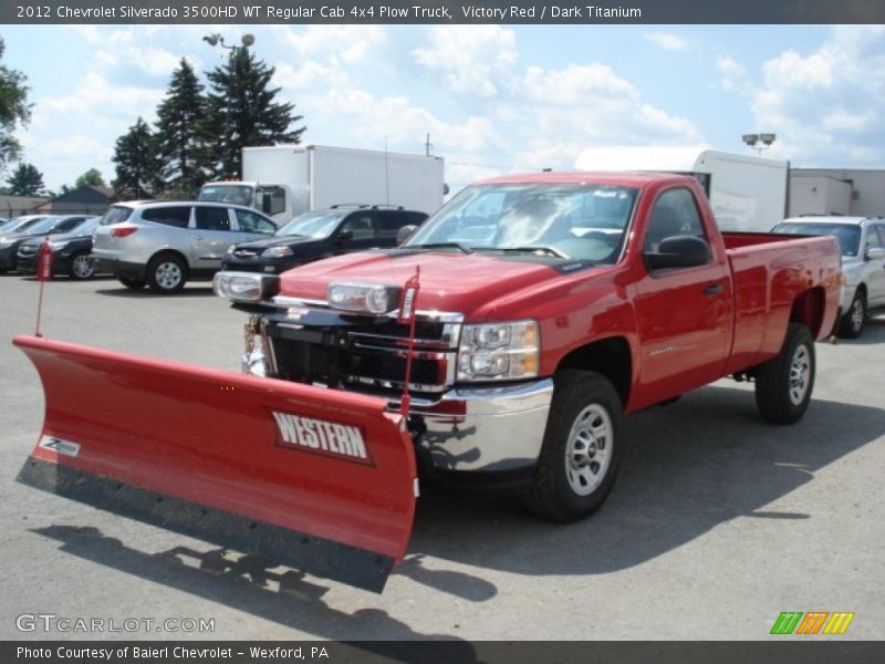 Victory Red / Dark Titanium 2012 Chevrolet Silverado 3500HD WT Regular Cab 4x4 Plow Truck