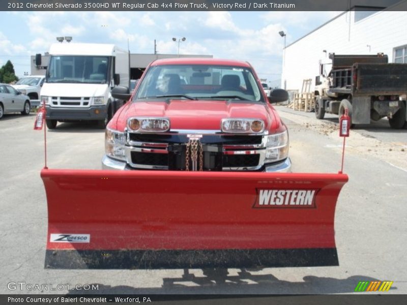 Victory Red / Dark Titanium 2012 Chevrolet Silverado 3500HD WT Regular Cab 4x4 Plow Truck