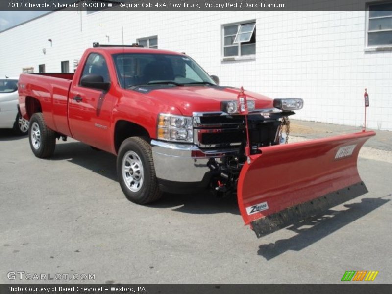 Victory Red / Dark Titanium 2012 Chevrolet Silverado 3500HD WT Regular Cab 4x4 Plow Truck