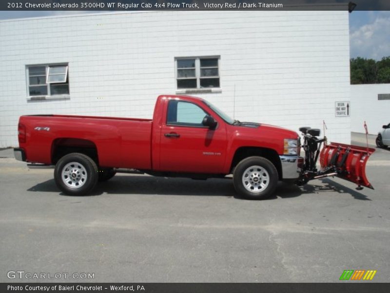 Victory Red / Dark Titanium 2012 Chevrolet Silverado 3500HD WT Regular Cab 4x4 Plow Truck