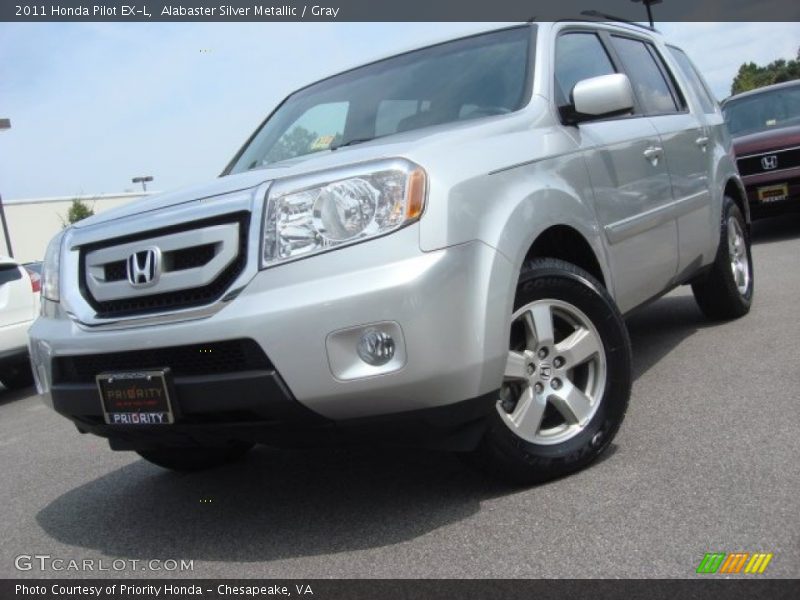 Alabaster Silver Metallic / Gray 2011 Honda Pilot EX-L