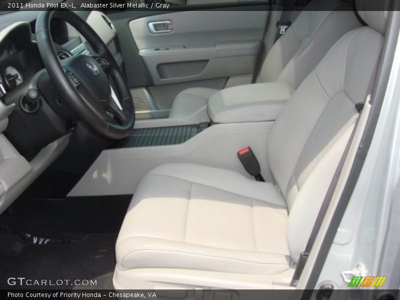 Alabaster Silver Metallic / Gray 2011 Honda Pilot EX-L