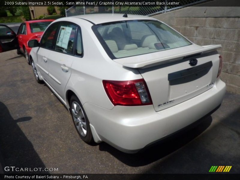 Satin White Pearl / Graphite Gray Alcantara/Carbon Black Leather 2009 Subaru Impreza 2.5i Sedan
