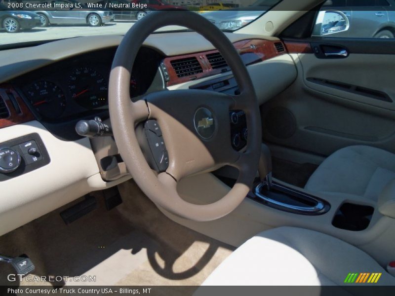 White / Neutral Beige 2008 Chevrolet Impala LS