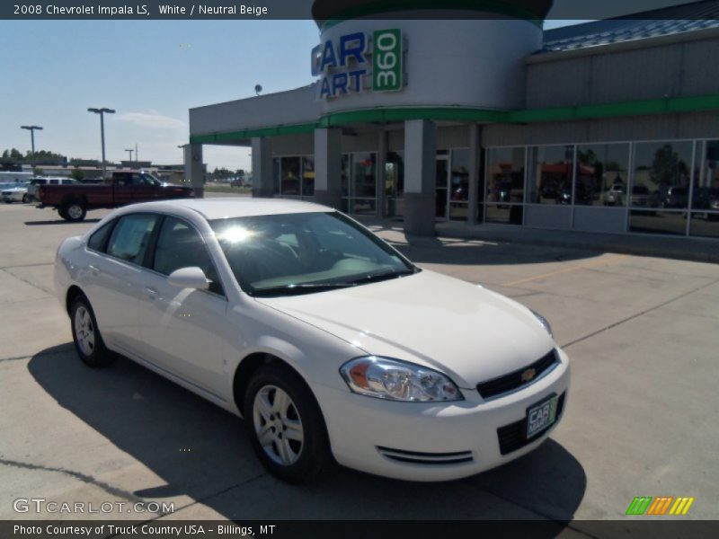 White / Neutral Beige 2008 Chevrolet Impala LS