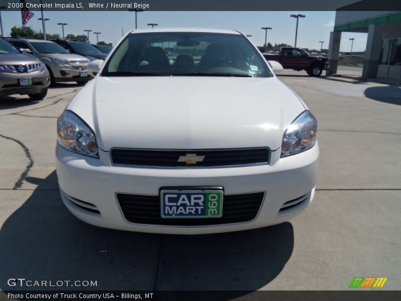 White / Neutral Beige 2008 Chevrolet Impala LS