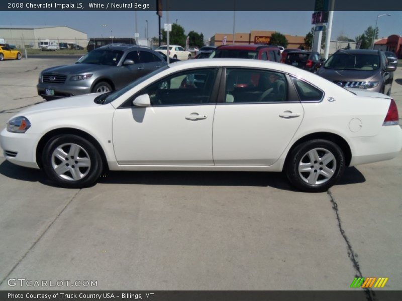 White / Neutral Beige 2008 Chevrolet Impala LS