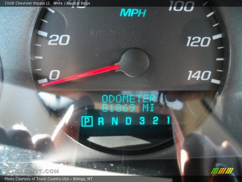 White / Neutral Beige 2008 Chevrolet Impala LS