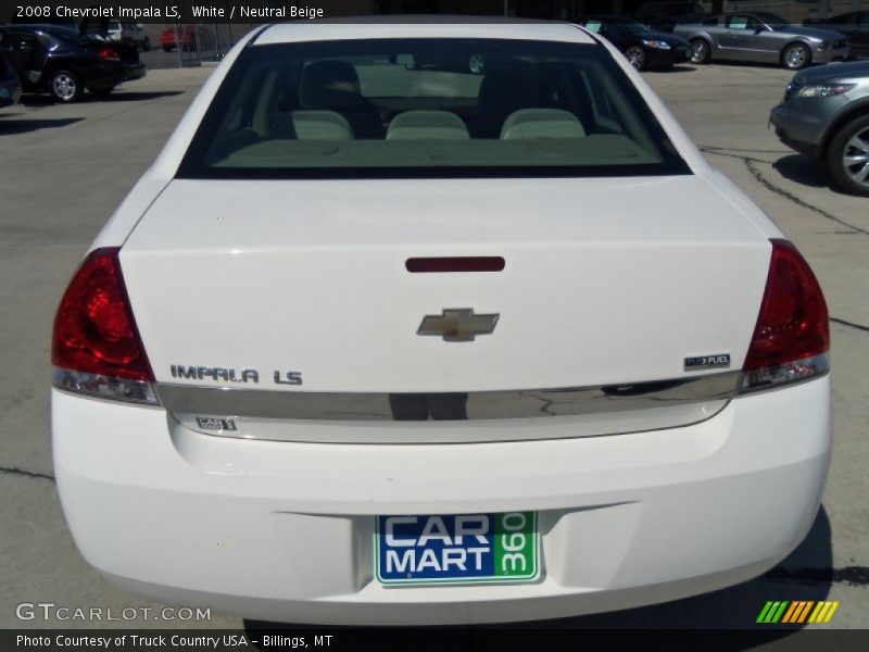 White / Neutral Beige 2008 Chevrolet Impala LS