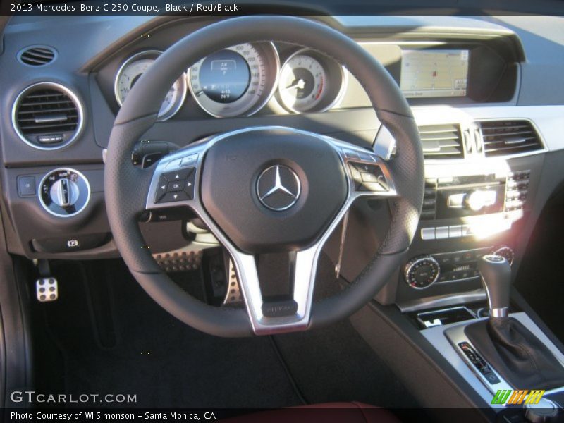 Black / Red/Black 2013 Mercedes-Benz C 250 Coupe