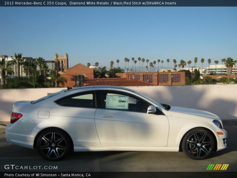 Diamond White Metallic / Black/Red Stitch w/DINAMICA Inserts 2013 Mercedes-Benz C 350 Coupe