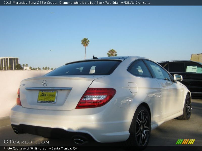 Diamond White Metallic / Black/Red Stitch w/DINAMICA Inserts 2013 Mercedes-Benz C 350 Coupe