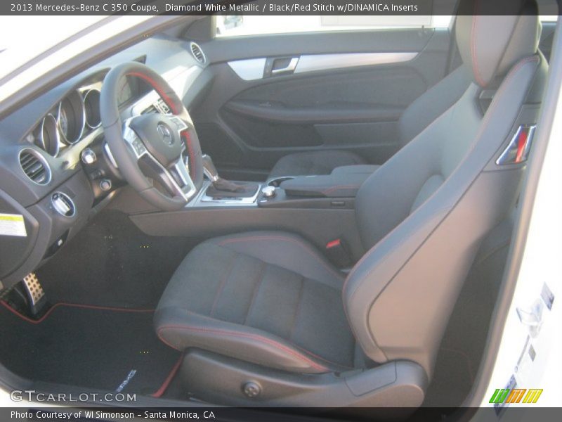 Diamond White Metallic / Black/Red Stitch w/DINAMICA Inserts 2013 Mercedes-Benz C 350 Coupe