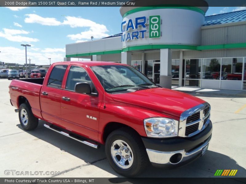 Flame Red / Medium Slate Gray 2008 Dodge Ram 1500 SXT Quad Cab
