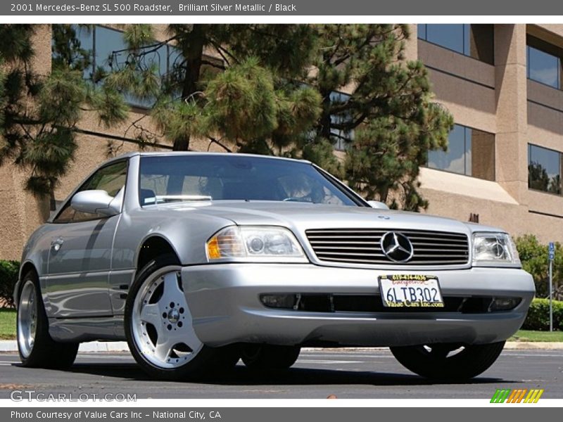 Brilliant Silver Metallic / Black 2001 Mercedes-Benz SL 500 Roadster