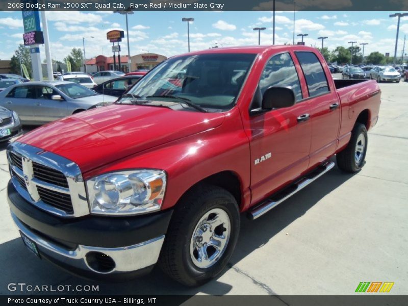 Flame Red / Medium Slate Gray 2008 Dodge Ram 1500 SXT Quad Cab