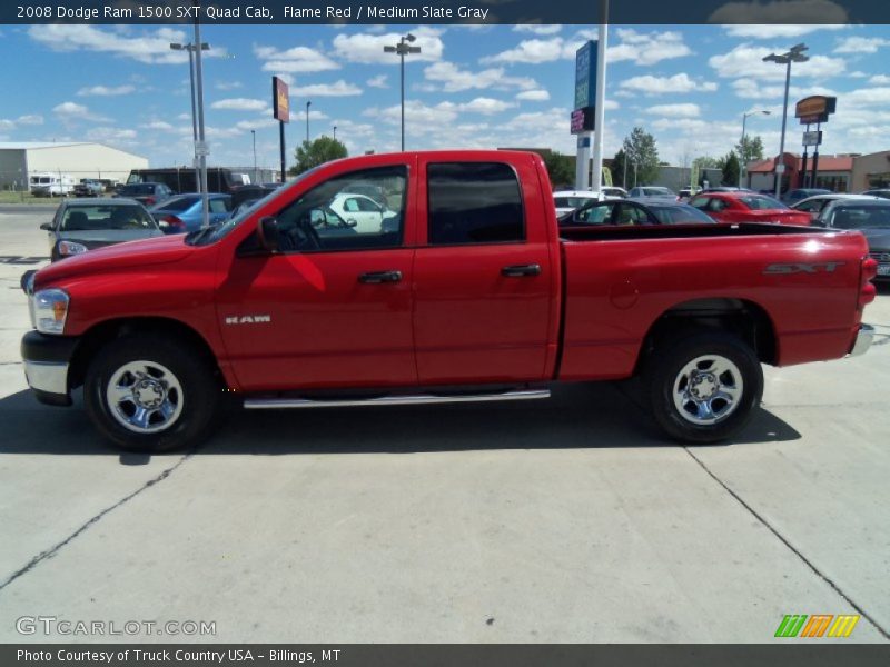 Flame Red / Medium Slate Gray 2008 Dodge Ram 1500 SXT Quad Cab