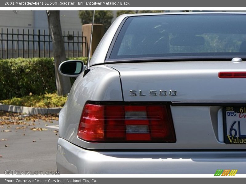 Brilliant Silver Metallic / Black 2001 Mercedes-Benz SL 500 Roadster