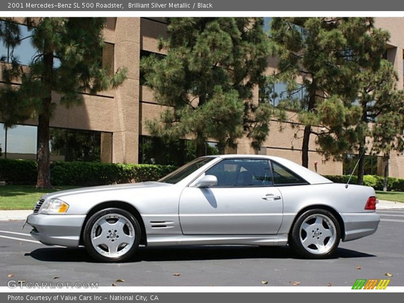 Brilliant Silver Metallic / Black 2001 Mercedes-Benz SL 500 Roadster