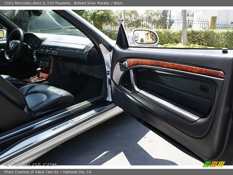 Brilliant Silver Metallic / Black 2001 Mercedes-Benz SL 500 Roadster