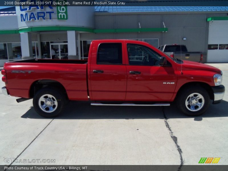 Flame Red / Medium Slate Gray 2008 Dodge Ram 1500 SXT Quad Cab