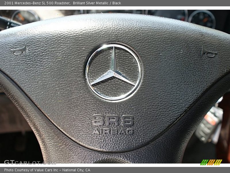 Brilliant Silver Metallic / Black 2001 Mercedes-Benz SL 500 Roadster
