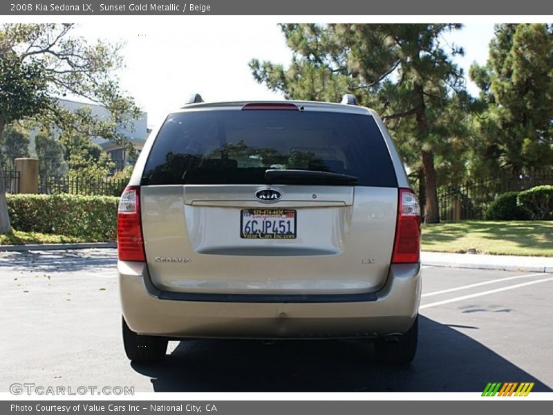 Sunset Gold Metallic / Beige 2008 Kia Sedona LX