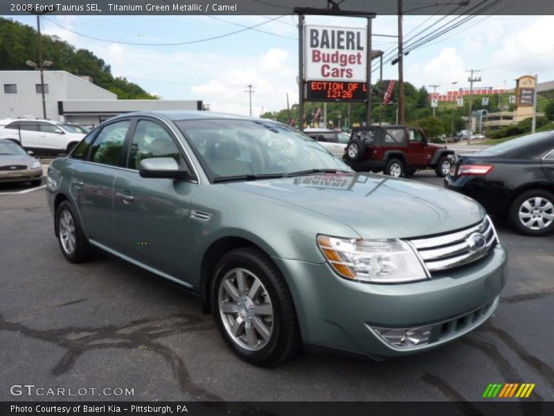 Titanium Green Metallic / Camel 2008 Ford Taurus SEL