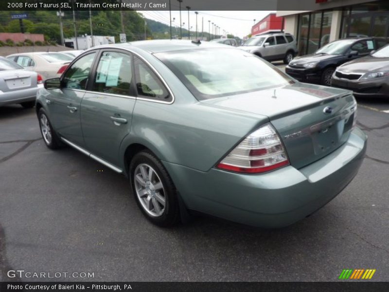 Titanium Green Metallic / Camel 2008 Ford Taurus SEL