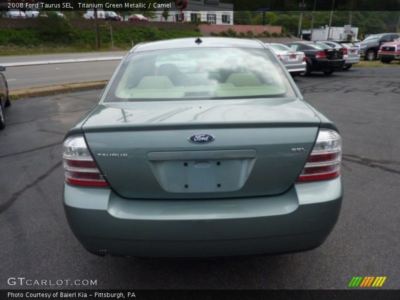 Titanium Green Metallic / Camel 2008 Ford Taurus SEL