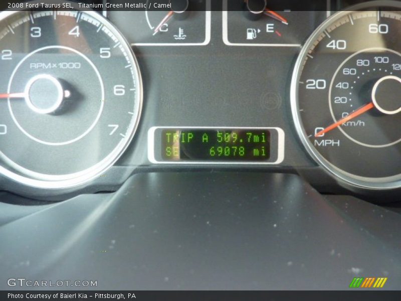 Titanium Green Metallic / Camel 2008 Ford Taurus SEL